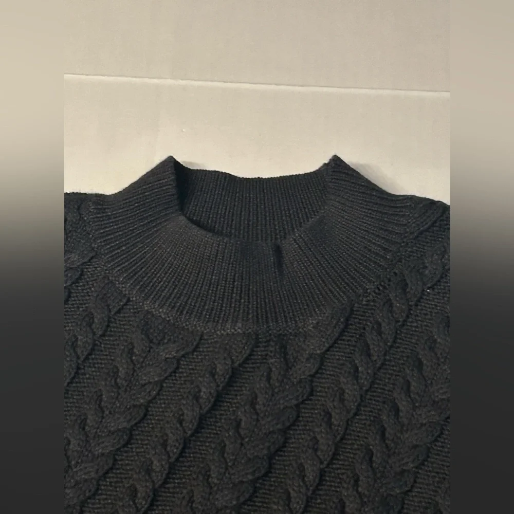 NWT $89 Talbots Woman CABLEKNIT SLEEVELESS SWEATER Black Size 1X - Picture 4 of 8
